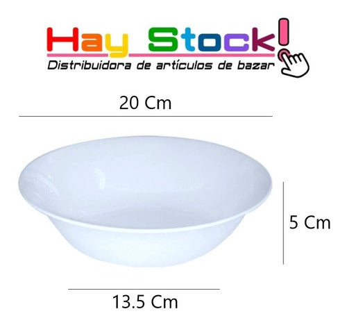 Ensaladera Bowl Apilable Melamina Blanca 20 Cm  / 3 Unidades 1