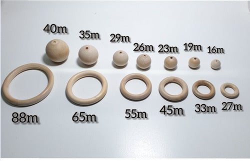 100 Wooden Rings 45mm Various Crafts Supplies Various 1
