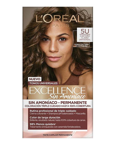 L'Oréal Paris Tinta Excellence Sin Amoníaco N°5u Castaño Claro Universal 0