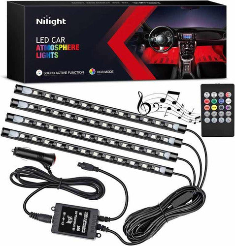 Kit Luces Led Auto Interior Rgb Colores 0