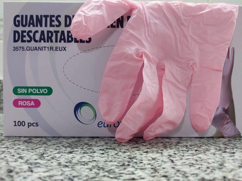 0TRO Disposable Pink Nitrile Gloves - 100 Units (Price for 10 Boxes) 1