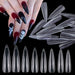 AddFavor 600pcs Clear Long Stiletto Nail Tips Full Cover 0