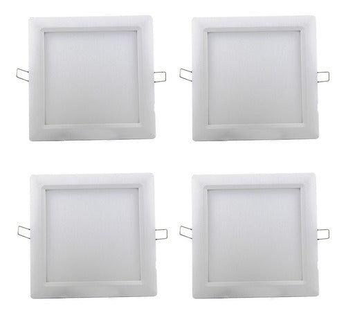 Sica Pack of 4 LED Recessed Panel 18W Cold/Warm White 220V Square 0