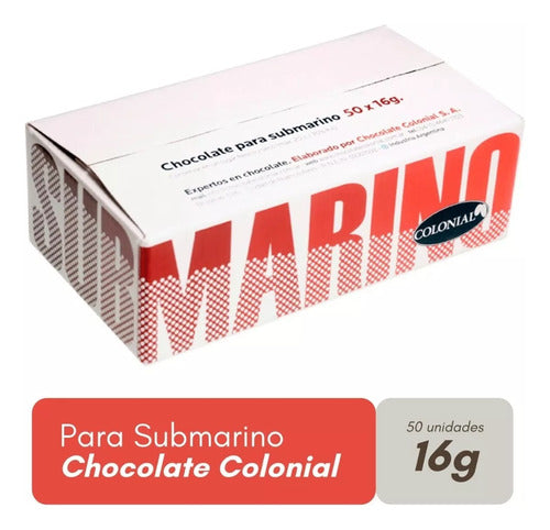 Colonial Chocolate Para Submarino Pack x 50unid 16gr C/u Dw 1