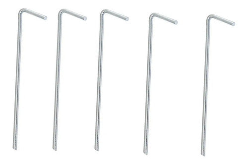 Tourmalhyn Zinc-Coated Iron Stakes Type 1 - Camping Tent Gazebo Pack of 5 0