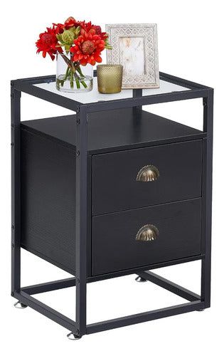 Vecelo Modern Nightstand Table with Drawer 0