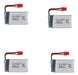 Syma X5HW X5HC 4pcs X5HW-11 3.7V 500mAh LiPo Battery 1