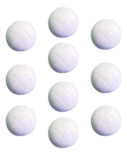 100 White Foosball Balls with Segmented Design 2