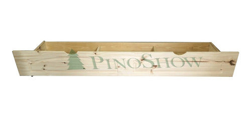 Wooden Pine Cart with Wheels and 3 Compartments - Pinoshow 4