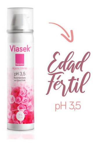 Viasek Espuma De Higiene Íntima Ph 3,5 Para Edad Fértil 75ml 1