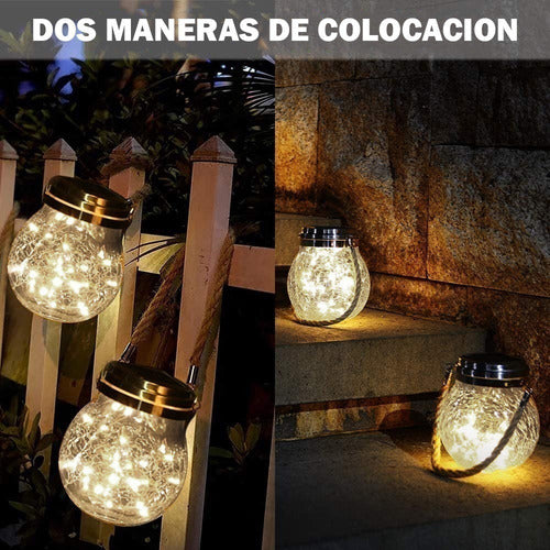 Alitrade Solar Hanging Globe Pendant LED Outdoor Light Set x 2 3