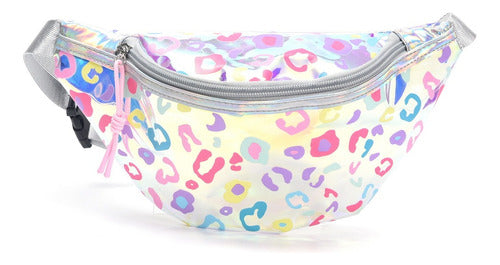 Skora Hologram Animal Print Fanny Pack with Adjustable Rope Zipper 27x14cm 0