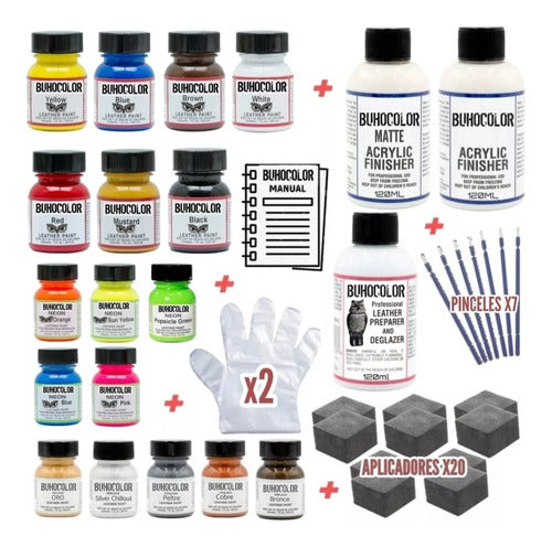 Buhocolor Kit Pinturas Para Cuero / Ecocuero / Madera / Tela 1