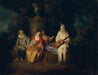 Antoine Watteau - Partido De Cuatro - Lámina 45x30 Cm 0