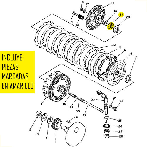 Tuerca Canasta De Embrague Yamaha Xt 350 1