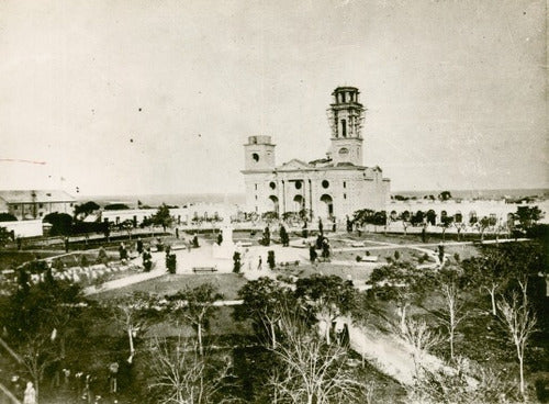 San José - Plaza Con Iglesia En El Año 1873 - Lámina 45x30cm 0