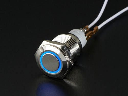 Informatica San Isidro Metal Push Button with Retention 16mm - 12V Blue LED 1