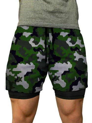 Short Dry-fit Compressão 2 Em 1 Masculino Academia Premium 0