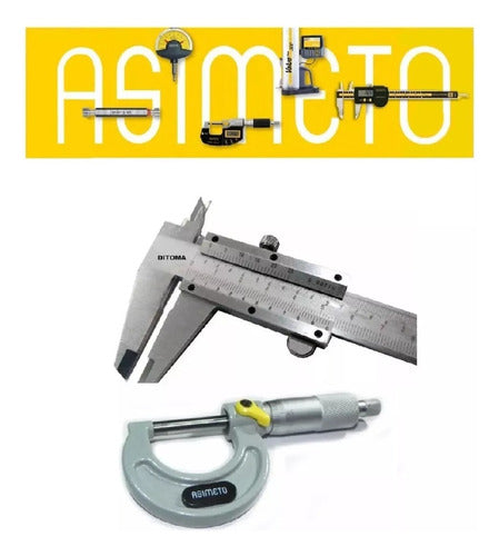 Asimeto Micrometer 0-25 mm + Asimeto Mechanical Caliper 0-150mm 1