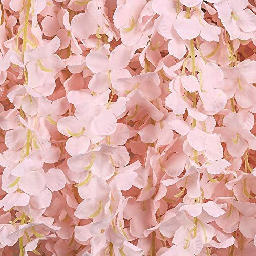 Pauwer 24 Unidades (86,6 Pies) Artificial Wisteria Vine Ratt 1