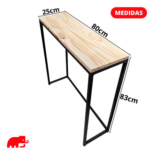 Mamut Entryway Table Industrial Wood Iron 1