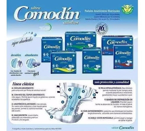 Comodín Ultra Anatomical Adult Diapers XG X 16 Units 1