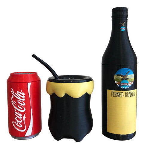 Big Rabbit Deco Set Mate Fernet Branca Yerbera, Sugar Bowl, and Mate with Straw 0