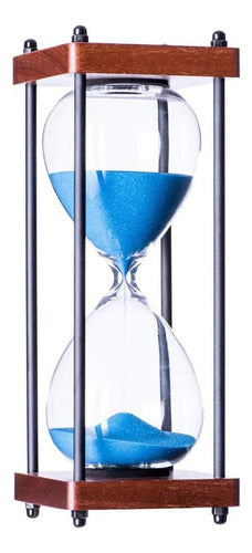 Samlong Large Hourglass Timer 30 Minute, Decorative Wooden Sandglass, Blue 0