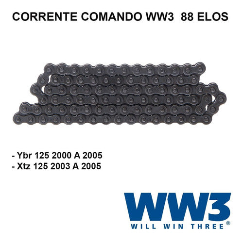 Corrente Comando Ybr 125 2000 2001 2002 Original Ww3 88 Elos 1