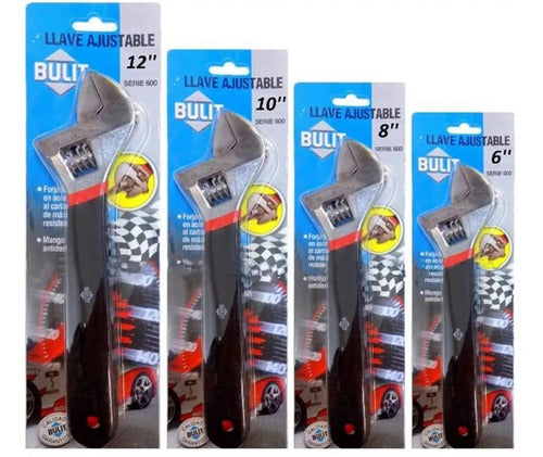 Kit of 4 French Adjustable Bulit Wrenches 6, 8, 10, and 12 Inches 0