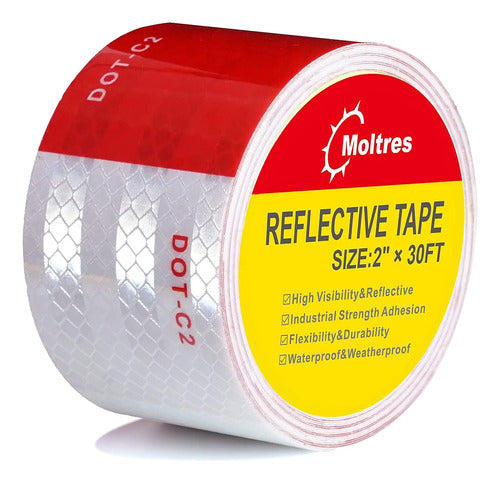 Moltres Reflective Tape Dot-C2 Waterproof Red and White 0