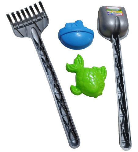 Chichess Beach Set with Shovel and Rake + 2 Molds 0