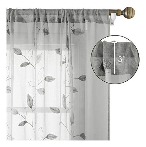 Homeideas - Cortinas Transparentes De 52.0 X 60.2 in De Larg 2