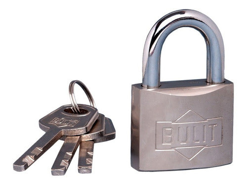 Bulit Reinforced Padlock Nickel-Plated 50mm with 4 High-Security Keys 1