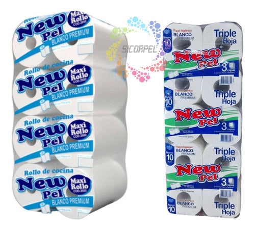 Premium Triple Ply Toilet Paper x10 + Kitchen Roll x8u 200 Sheets 1