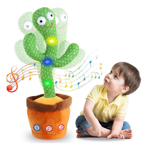 Cactus Bailarín Light Up Voice Repeating Toy with 100 Songs – Battery Operated TikTok Sensation 0