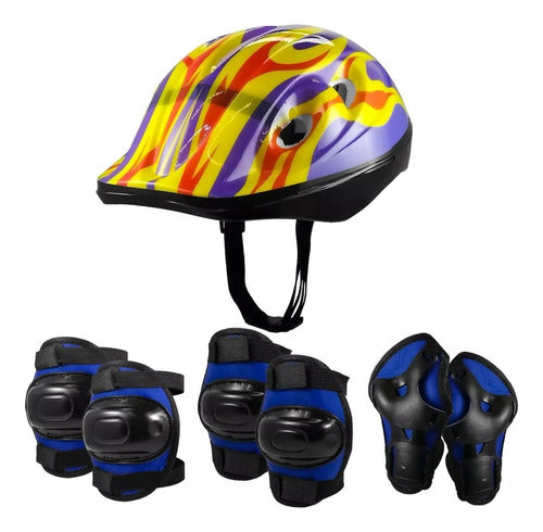 Set De Proteccion Completo Skate Monopatín Rodilleras Casco 0