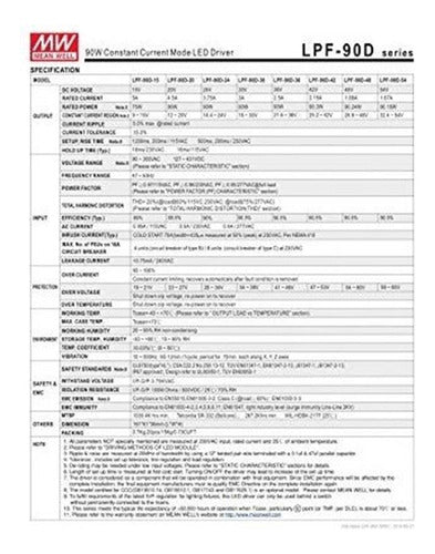 Mean Well Mw Lpf90d30 30 V 3 A 90 W Led Switching Power Supply 2