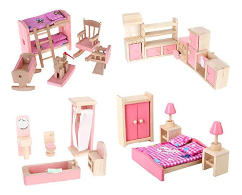 Kisoy Generic Dollhouse Furniture Set - 4-Piece Kitchen Toy Set 3