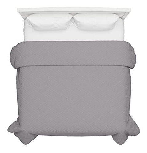 Lavish Home Grey Quilt for Double Size Beds 2