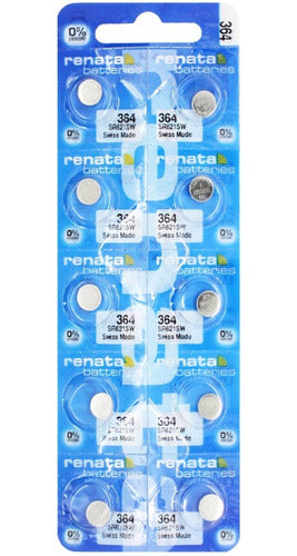 Renata 10 X SR621SW 364 Original Swiss Batteries Sealed Blister 0