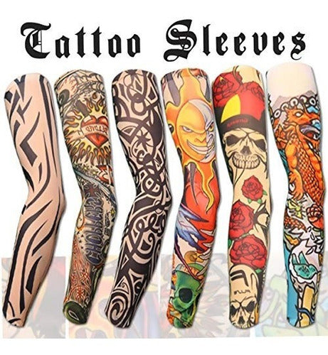 AKStore Temporary Sunscreen Arm Sleeves for Fake Tattoos 0