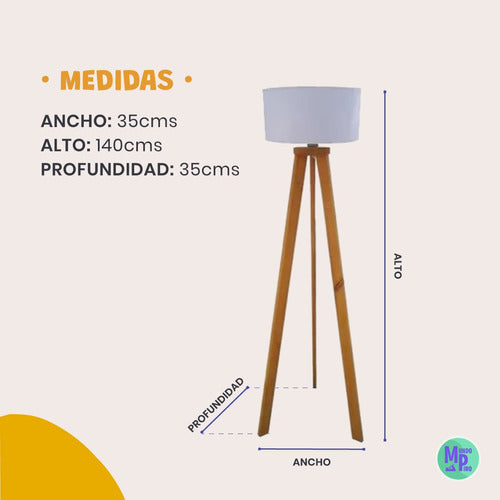 Mundo Pino Nordic Tripod Lamp and Premium Planter Combo 1