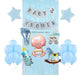 Cotillón Eli Baby Shower Blue Balloons Set with Banner and Curtain 0