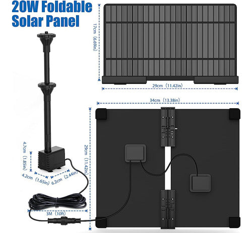 AISITIN 20W Solar Water Pump Kit, Fountain Pump with 6 Nozzles 1