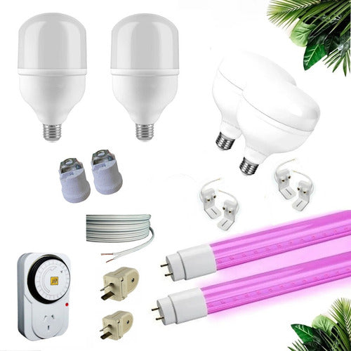 Kit Cultivo Indoor Led 200w Grow Crecimiento Y Floración 1