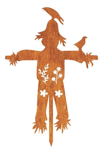 Pintastic Rustic Scarecrow Garden Stake, Cut Metal Rust 0