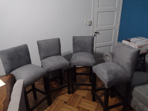 Reinforced High Chair Upholstered in Chenille or Velvet 3