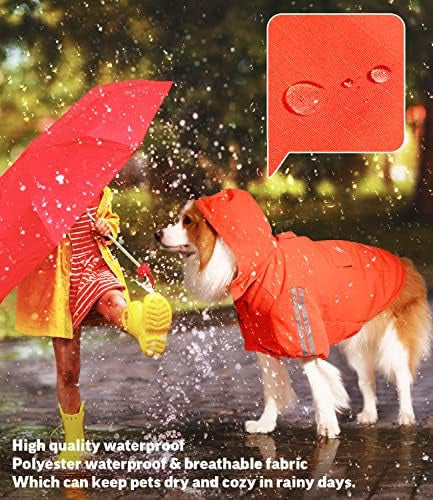 Capa De Chuva Para Cães, Jaqueta De Chuva Para Cães Com Capu 4