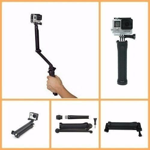 Kit Bastao 3 Formas Gopro Hero 5 4 3 3+ Tripe Monopod 3 Way 2